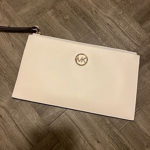 Michael Kors white wristlet